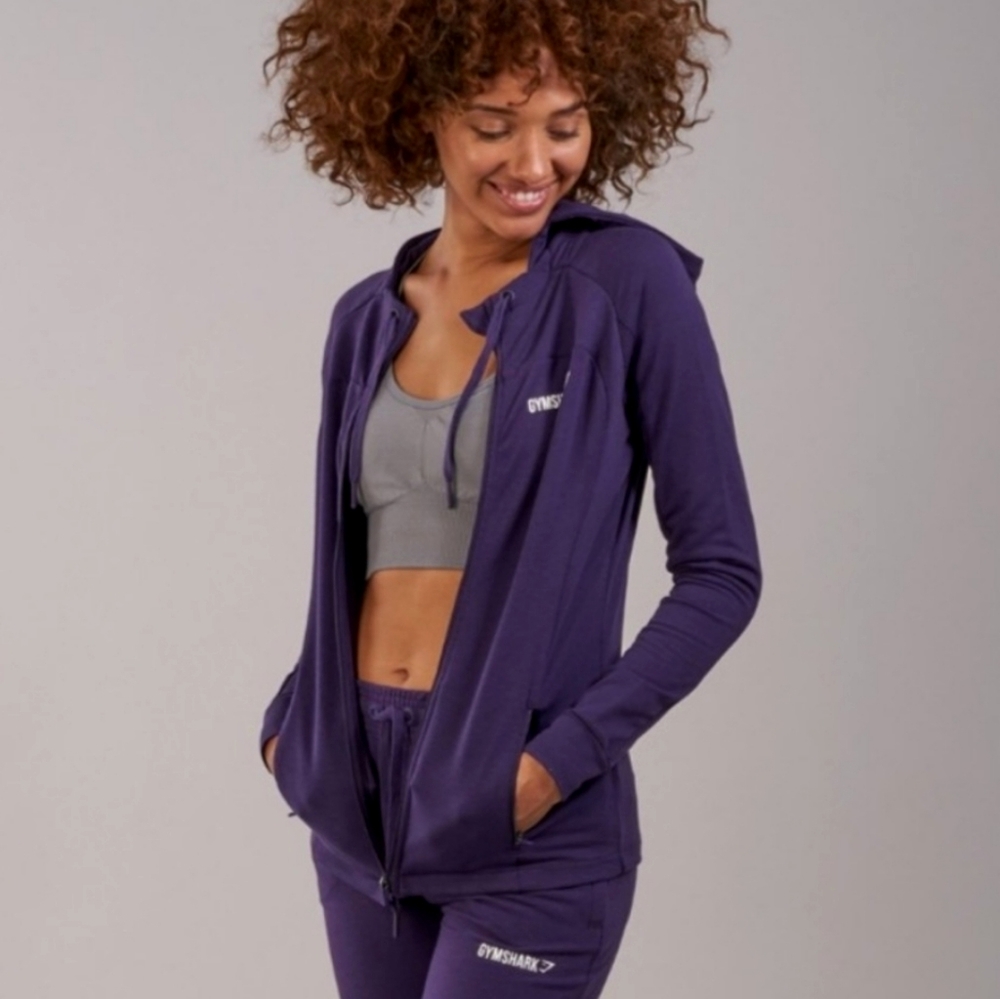 GYMSHARK Women's Fit Hoodie Rich Purple Zip Up